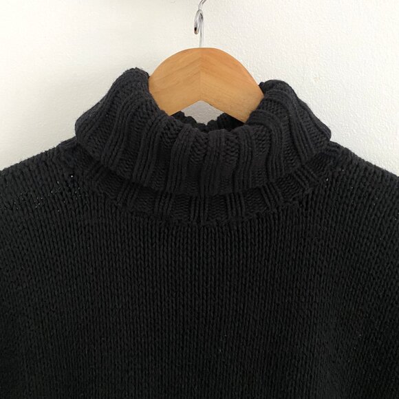 🖤 Black Knit Sweater Dress – Cotton and Cashmere Mini - S - Picture 5 of 10